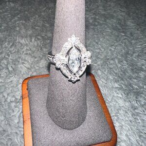 marquise cz cocktail fashion bridal ring sz 6.5